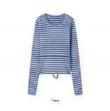 (Brushed) TIE-BACK STRIPE LONGSLEEVE