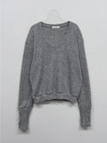 Alpha button V-neck loose fit knit