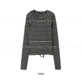 (Brushed) TIE-BACK STRIPE LONGSLEEVE