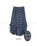 FRILL WAVE CHECK SKIRT