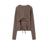 (Brushed) TIE-BACK STRIPE LONGSLEEVE