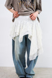 Dancer unbalanced lace layered skirt