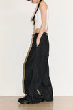 Add pin-tuck stripe denim pants