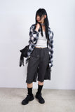 Dreamer cut-out cropped check shirt