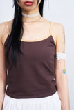 Wendy color binding sleeveless top