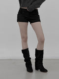 Studded Suede Micro Shorts