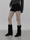 Studded Suede Micro Shorts