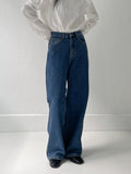 519 Deep Blue High Waist Wide Denim