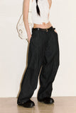 Add pin-tuck stripe denim pants