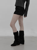 Studded Suede Micro Shorts