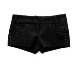 Studded Suede Micro Shorts