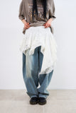 Dancer unbalanced lace layered skirt