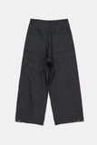 Add pin-tuck stripe denim pants