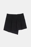 Core pleated button wrap mini skirt