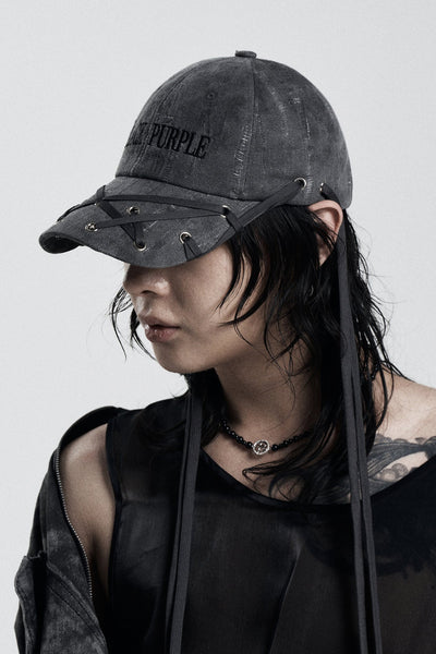 [人気]BLACKPURPLE★Vortex Side Eyelet Cap アイレットキャップ Wear IU] Vortex side eyelet cap - charcoal - blackpurple