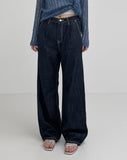 206 Stitch Pin-Tuck Wide Pants