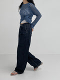 206 Stitch Pin-Tuck Wide Pants