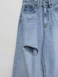 662 Three Cut Brush Long Wide Denim