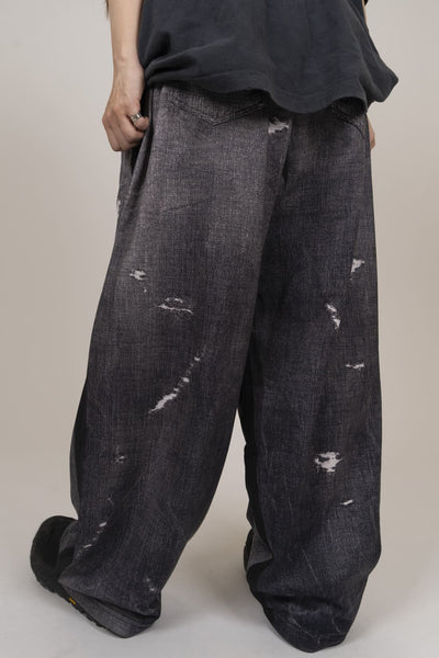 【oan】Fake Denim Printing Pants oan (オアン) - フェイクデニムプリンティングパンツ / Fake
