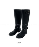 BUCKLE LONG RAIN BOOTS