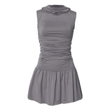 Hooded High Neck Dress