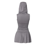 Hooded High Neck Dress