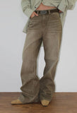 SUEDE OVAL BUCKLE BELT