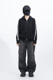 Tiny Hairy Line Knit Zip Up