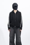 Tiny Hairy Line Knit Zip Up