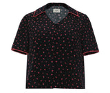 Flower v-neck blouse 002