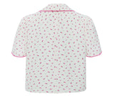 Flower v-neck blouse 002