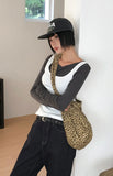 LEOPARD SNAP STRAP BAG