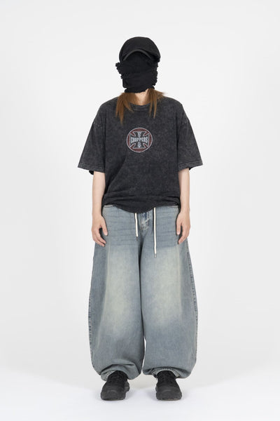 【oan】Circle Chopper Vintage Washed Short Sleeve T-Shirt oan (オアン) - サークルチョッパービンテージウォッシュ加工