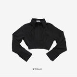 Aiki pin tuck crop shirt