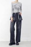 Corinne Denim Layered Pants