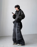 Akaza cropped leather jacket