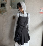 PLEATS BACK STRAP DRESS