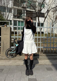PLEATS BACK STRAP DRESS
