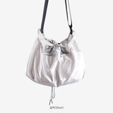 Zero shirring metal crossbody bag