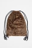 Melta leopard drawstring bag
