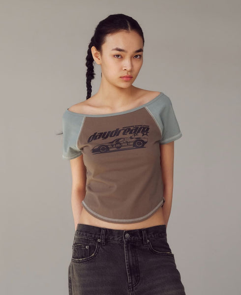 mahagrid(マハグリッド) - オフショルダーラグランTシャツ / OFF