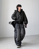 Akaza cropped leather jacket