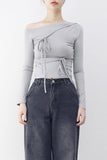 Pre Off-Shoulder Strap T-Shirt