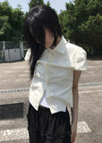 PUFF SLEEVE SHIRRING BLOUSE