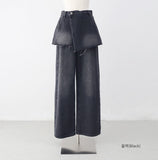 Corinne Denim Layered Pants