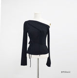 Pre Off-Shoulder Strap T-Shirt