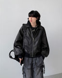 Akaza cropped leather jacket