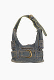 Moss denim belt bag