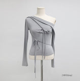 Pre Off-Shoulder Strap T-Shirt