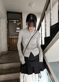 SHIRRING SNAP HOOD TEE